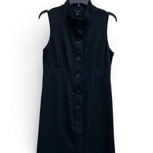 Banana Republic Black Sheath Dress Sleeveless Mock Collar